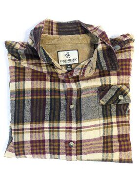 Legendary Whitetails Flannel Shirt - Men's XL - Plaid Outdoors Long Sleeve